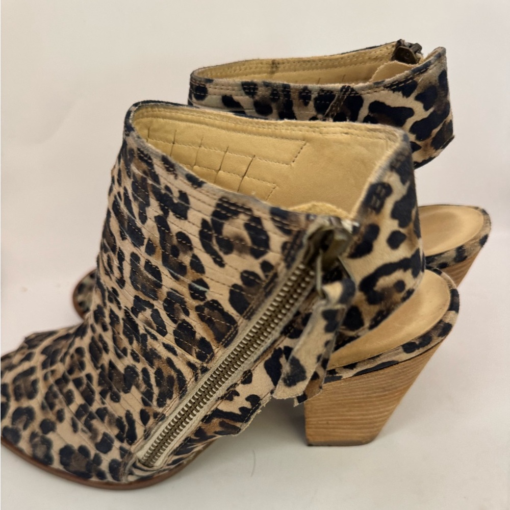 Paul Green US 8.5 Cayanne Cheetah Peep Toe High Heel Block Heels‎ Sandals Boots - Picture 7 of 11
